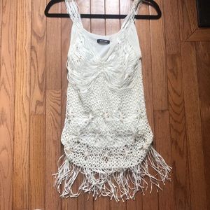 Dolce Cabo Fringe and Crocheted Tank